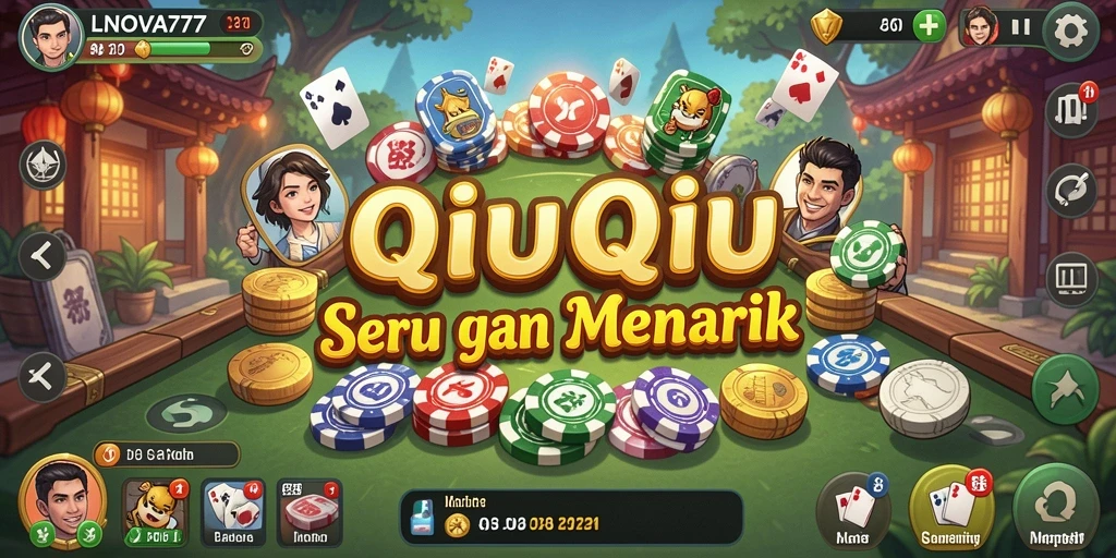Screenshot LNOVA777 menampilkan momen seru saat bertanding QiuQiu.