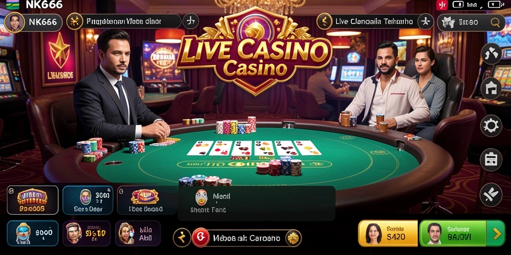 Tampilan gameplay NK666 yang realistis dan mendebarkan dari Live Casino.